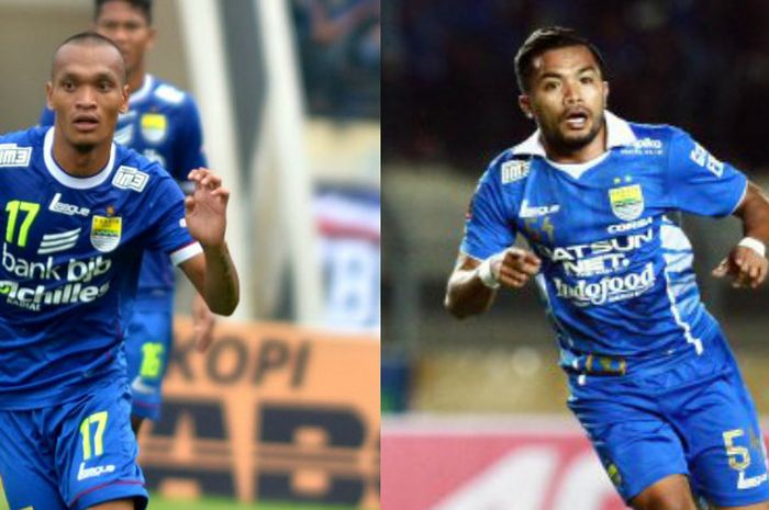 Ferdinand Sinaga (kiri) dan Zulham Zamrun saat membela Persib Bandung. 