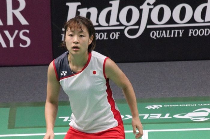 Tunggal putri Jepang, Nozomi Okuhara, saat tampil di Istora Senayanm Jakarta, pada ajang Asian Games 2018.