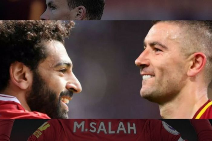 ilustrasi Mohamed Salah dan Edin Dzeko.