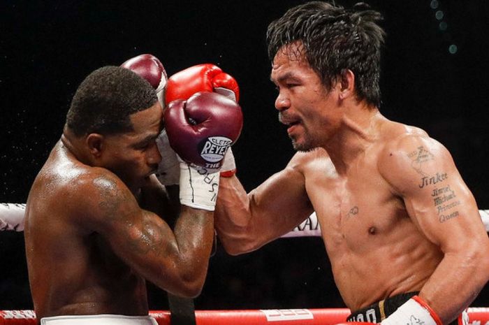 Pertarungan antara Manny Pacquiao dan Adrien Broner yang berlangsung di MGM Grand, Las Vegas, AS, Minggu (20/1/2019) WIB.