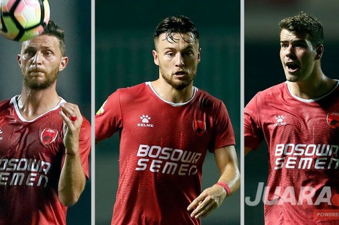 Tida pemain asaing PSM asal Eropa, Steven Paulle (kiri), Marc Klok (tengah), dan Wiljan Pluim.