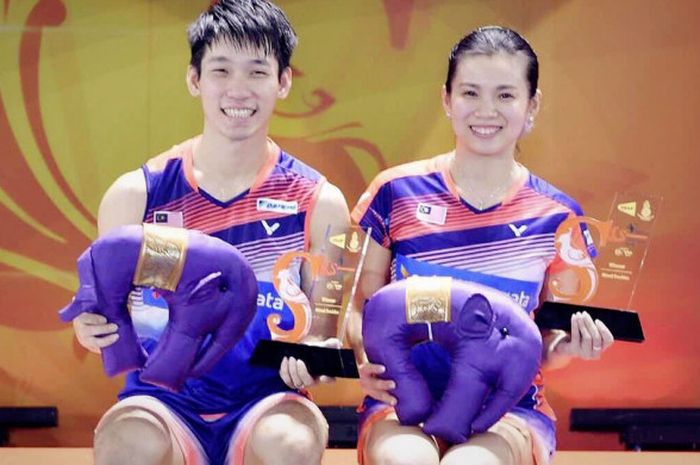 Pasangan ganda campuran Malaysia, Chan Peng Soon/Goh Liu Ying, saat menjuarai Thailand Masters 2018. Goh Liu Ying akan pensiun pada awal tahun depan.