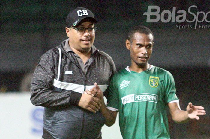 Ruben Sanadi bersama eks manajer Persebaya Surabaya, Chairul Basalamah