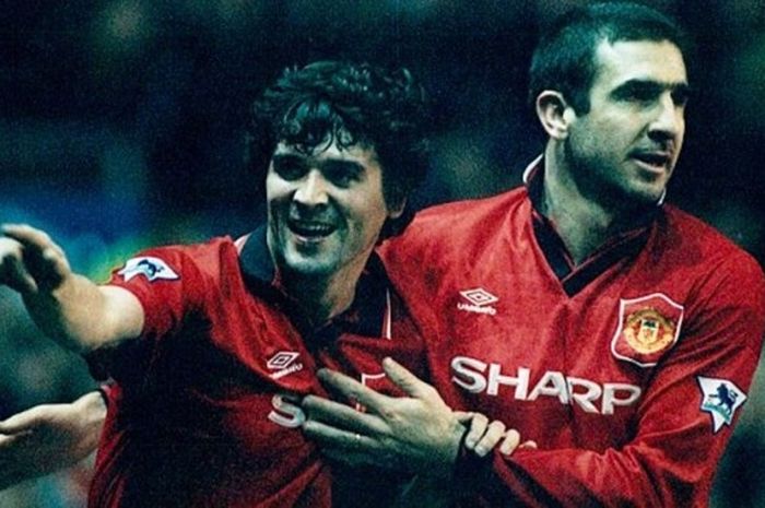 Ekspresi gembira Roy Keane usai mencetak gol ke gawang Newcastle United di laga boxing day, 27 Desember 1995.