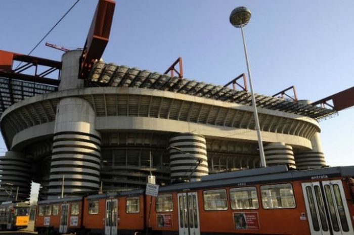 Pemandangan Stadion Giuseppe Meazza, Milan.  