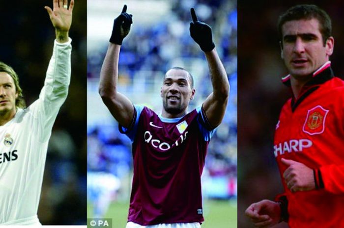 John Carew diantara david beckham (kiri) dan Eric Montana (kanan)