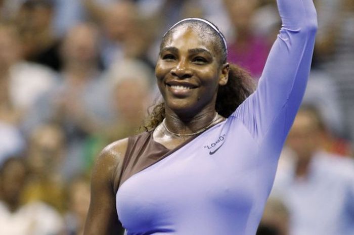 Ekspresi Serena Williams usai berhasil meraih kemenangan pada babak kedua US Open 2018 yang berlangsung Rabu (29/8/2018) malam waktu Amerika Serikat.