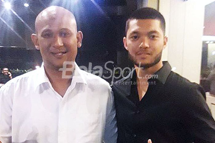 Direktur Teknik PSMS Medan, Andry Mahyar bersama Samuel Nainggolan.