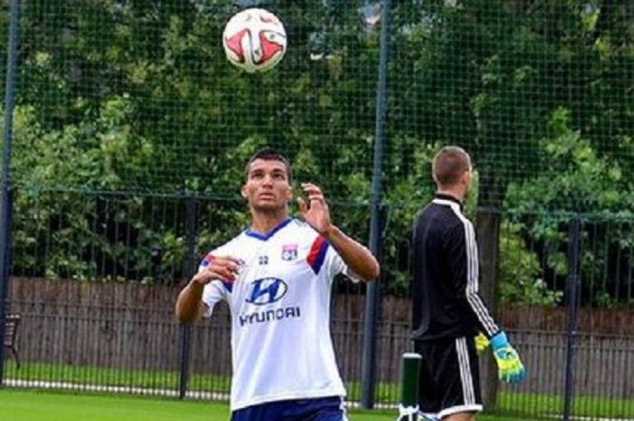 Lindsay Rose, dalam sebuah sesi latihan di Olympique  Lyon pada musim 2014-2015