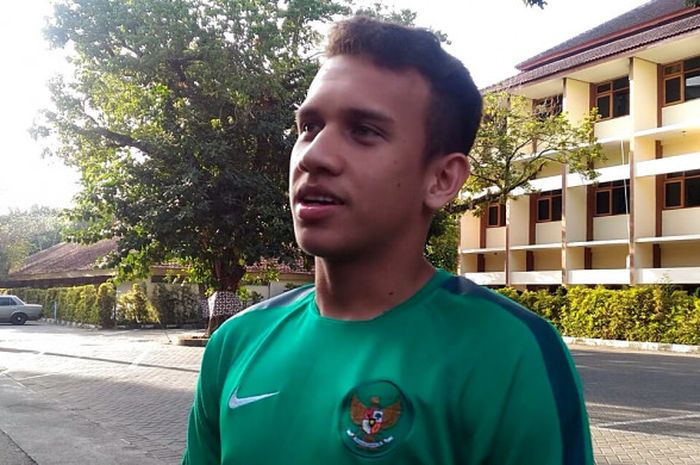 Pemain Timnas Indonesia U-19, Egy Maulana usai Upacara HUT Ke-72 Indonesia