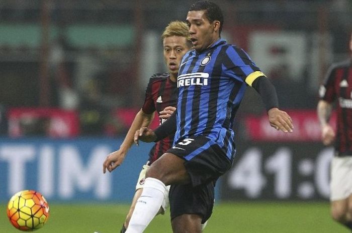 Kapten Inter Milan, Juan Jesus, beraksi pada laga Derbi Milan, 31 Januari 2016.