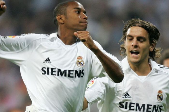 Bek Real Madrid, Jonathan Woodgate, beraksi pada laga Liga Spanyol kontra Athletic Bilbao di Santiago Bernabeu, Madrid, pada 22 September 2005.