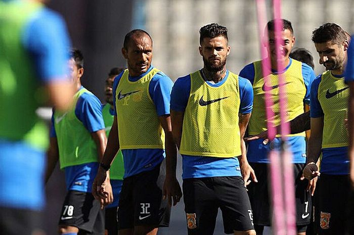 Pemain Borneo FC menjalani latihan, Rabu (21/2/2018) menjelang laga melawan Mitra Kukar dalam ajang Piala Gubernur Kaltim 2018.