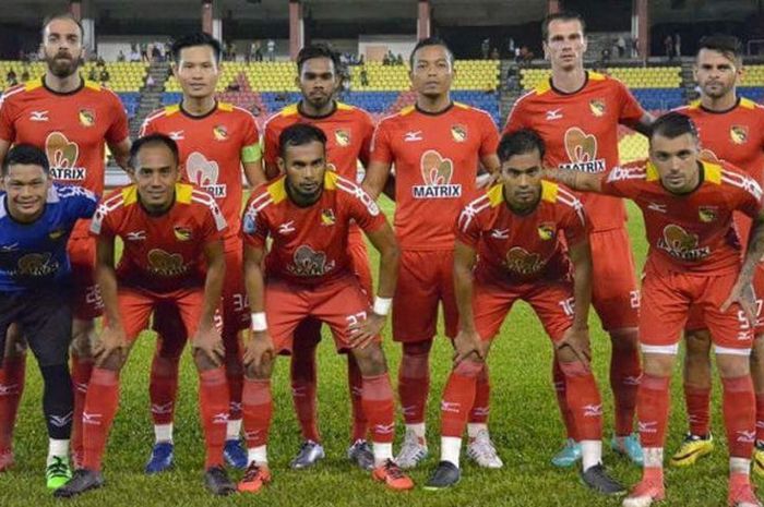 Para pemain Negeri Sembilan FA jelang laga uji coba kontra Melaka United pada 10 Desember 2017. 