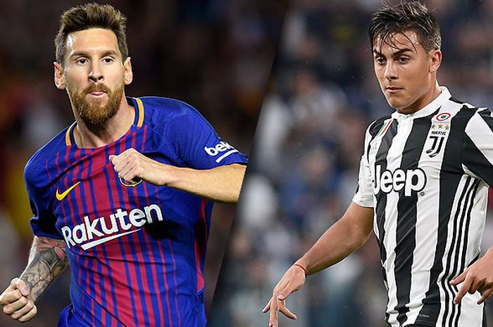 Lionel Messi dan Paulo Dybala, aroma persaingan Argentina di Camp Nou dalam duel fase grup Liga Champions, 13 September 2017.