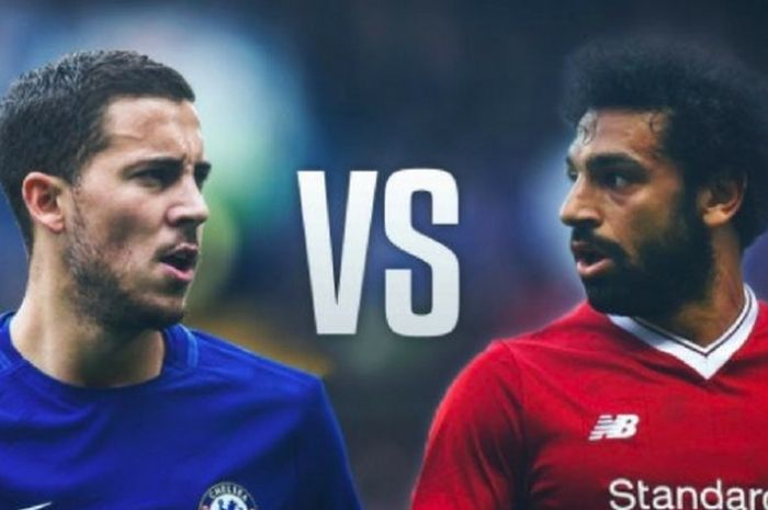 Ilustrasi Eden Hazard vs Mohamed Salah