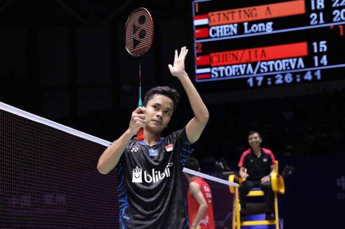 Anthony Sinisuka Ginting mengaku kecewa setelah kalah dari Kento Momota di Denmark Open 2018.