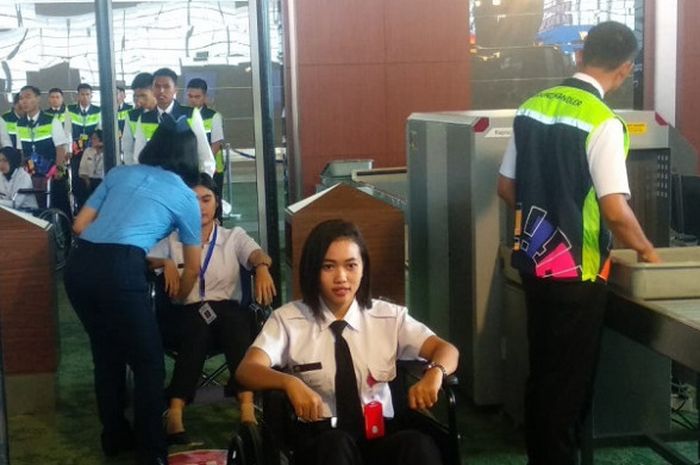 Simulasi Asian Para Games 2018 dilakukan di Bandara Soekarno-Hatta, Tangerang, Banten, pada Selasa (25/9/2018) siang.