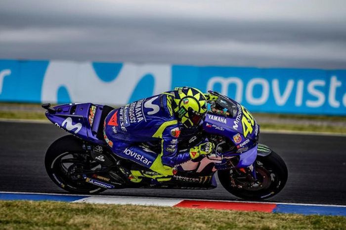 Valentino Rossi saat menjalanai sesi latihan bebas MotoGP Argentina 2018 yang digelar Jumat (7/4/2018).