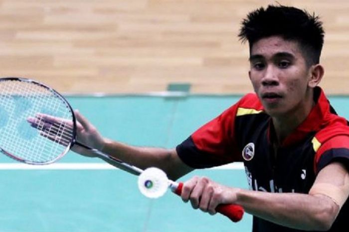 Pebulu tangkis tunggal putra asal PB Djarum, M Azahbru pada Kejuaraan Junior GP Gold yang berlangsung di GOR PB Jaya Raya Bintaro.