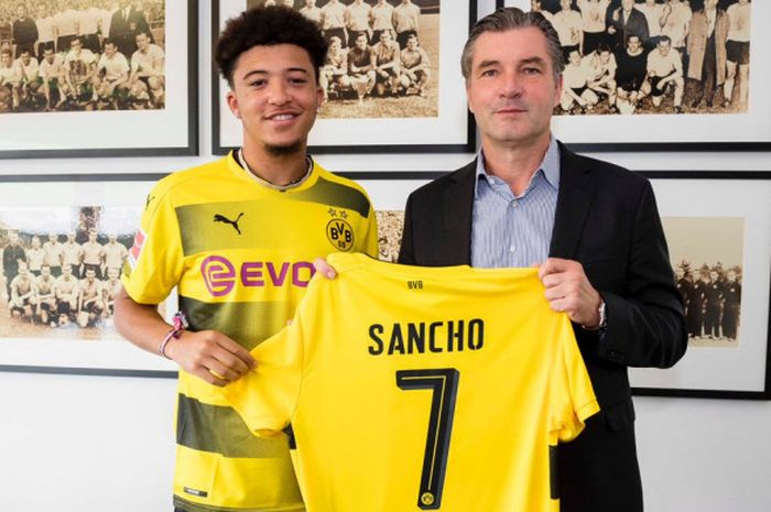 Borussia Dortmund merekrut Jadon Sancho dari Manchester City, Kamis (31/8/2017)