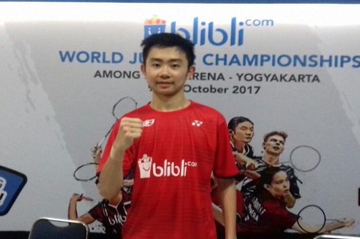 Tunggal putra Indonesia, Alberto Alvin Yulianto, usai tampil di babak kedua WJC 2017, Selasa 17/10/2017.