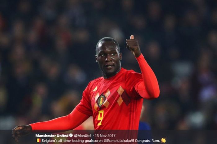 Pemain depan Manchester United dan timnas Belgia, Romelu Lukaku.