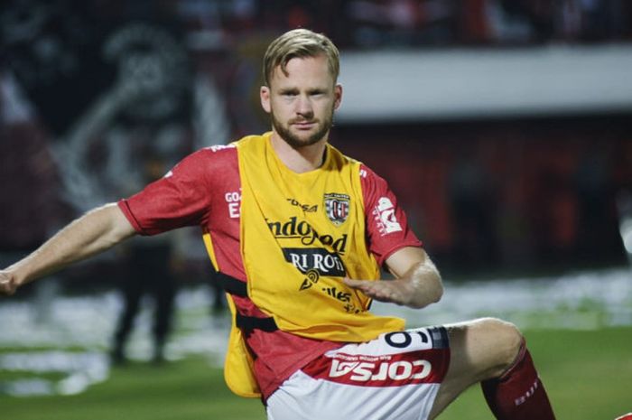 Melvin Platje, Bali United dalam laga melawan PSM Makassar di Stadion Kapten I Wayan Dipta, Gianyar, 11 Juli 2018.