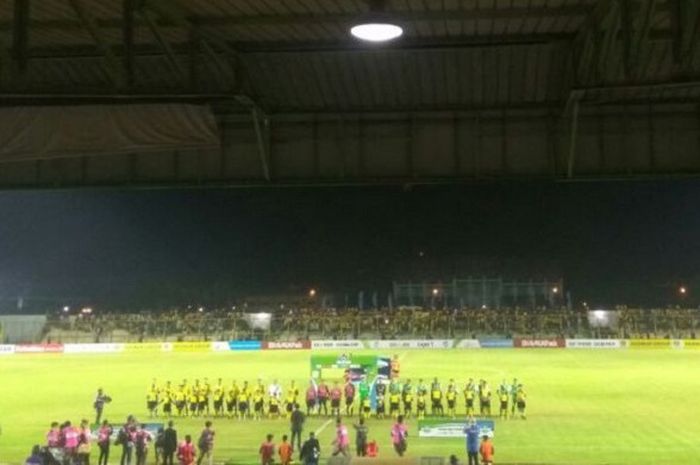 Suasana Stadion 17 Mei di Banjarmasin jelang pertandingan Liga 1 antara Barito Putera dan Bhayangkara FC, Sabtu (28/4/2018).