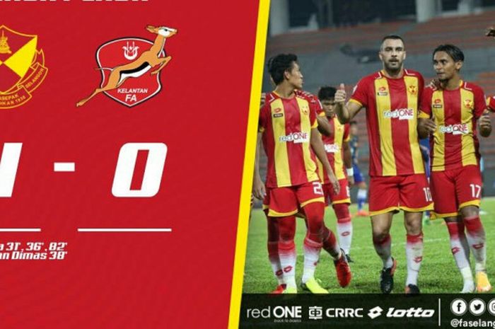 Evan Dimas (kanan), menyumbang 1 gol untuk Selangor FA saat menumbangkan Kelantan FA 4-0 di Stadion KLFA, Kuala Lumpur, Jumat (1/6/2018).