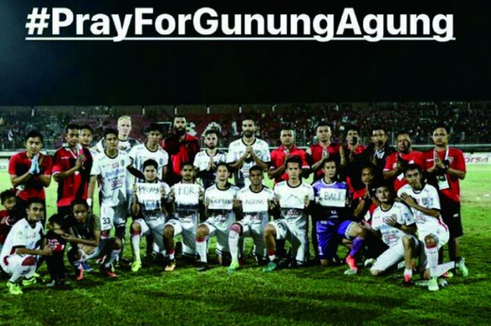 Pesan Solidaritas Bali United untuk pengungsi Gunung Agung