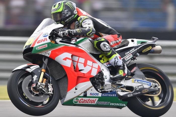 Cal Crutchlow (LCR Honda) saat tampil pada sesi latihan bebas MotoGP Argentina yang digelar Jumat (6/4/2018).