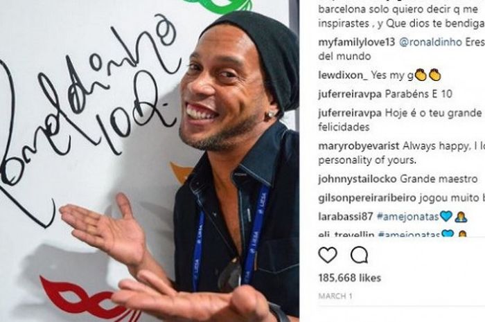 Ronaldinho, mantan pemain Barcelona yang memiliki prestasi gemilang.