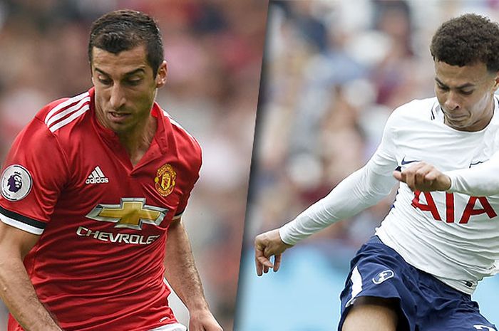 Striker Manchester United, Henrikh Mkhitaryan (kiri), ingin membuktikan bisa bermain menyerang atau setidaknya menang atas Dele Alli dkk.