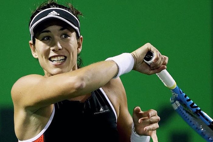 Petenis asal Spanyol, Garbine Muguruza, saat tampil pada babak 32 besar Miami Open 2018, Sabtu (24/3/2018) waktu setempat. 