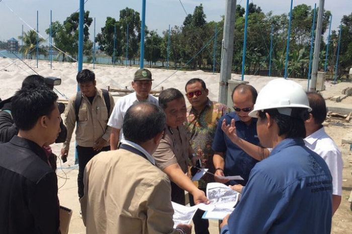 Tim INASGOC mengunjung Jakabaring Sport City untuk persiapan Palembang sebagai tuan Asian Games 2018, Rabu (13/9/2017).