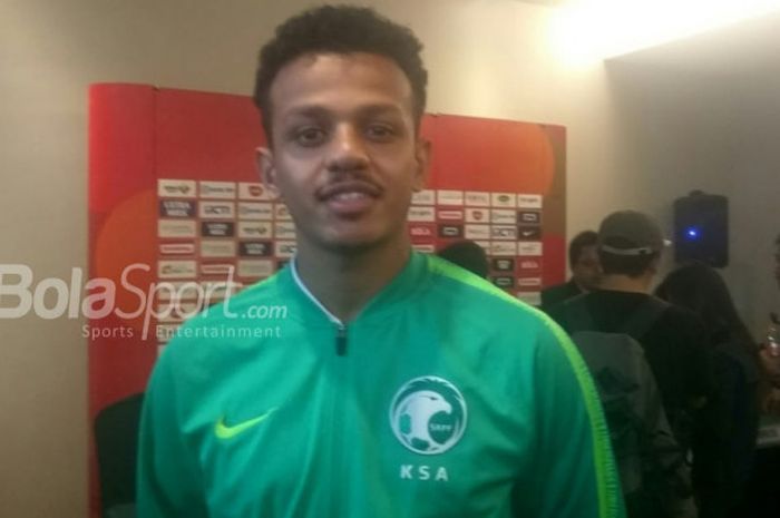 Gelandang timnas U-19 Arab Saudi, Turki Al-Ammar saat ditemui wartawan di Hotel Grand Zuri, Cikarang, Selasa (9/10/2018).