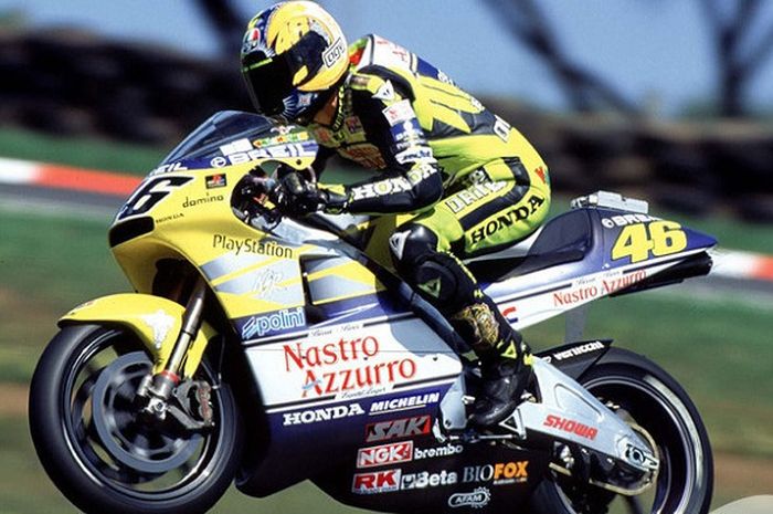 Valentino Rossi saat MotoGP Afrika Selatan pada tahun 2000 bersama tim Honda.