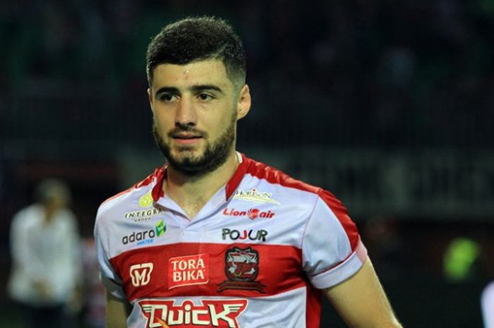 Nuriddin Davronov saat membela Madura United. 