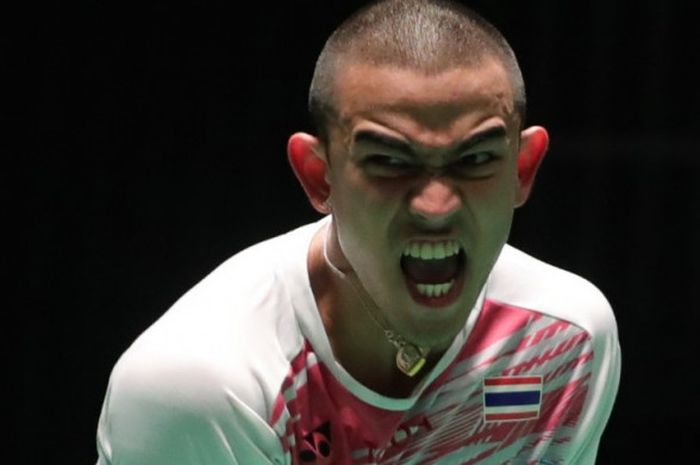 Tunggal putra Thailand, Khosit Phetpradab, ketika tampil di babak pertama Japan Open 2018 pada Selasa (11/9/2018) di Musashino Forest Sport Plaza, Tokyo, Jepang.