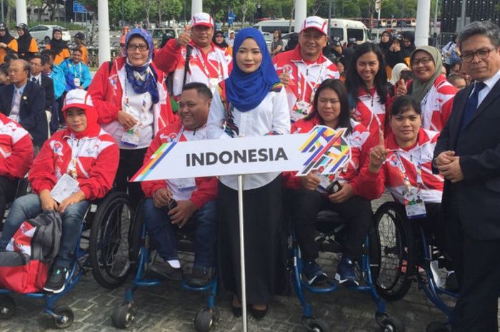 Sekitar 100 atlet para games Indonesia akan menghadiri upacara pembukaan ASEAN Para Games 2017 di Kuala Lumpur, Malaysia, Minggu (17/9/2017).