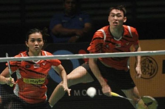 Pasangan ganda campuran Malaysia, Tan Kian Meng/Lai Pei Jing saat tampil pada Malaysian Masters 2016