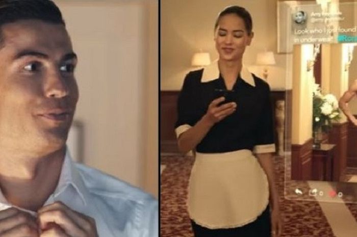 Ronaldo dan pelayan hotel cantik dalam iklan terbarunya