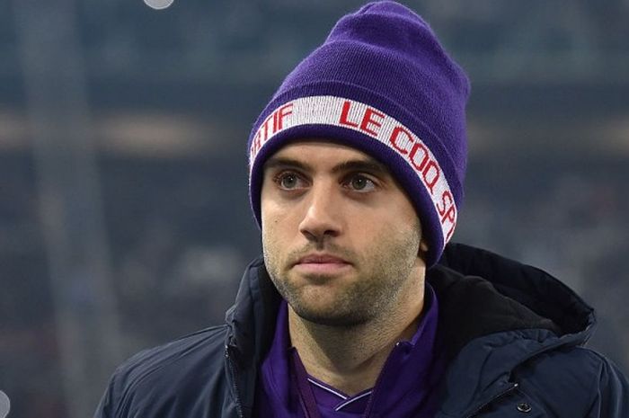 Penyerang Giuseppe Rossi dalam laga Fiorentina kontra Juventus pada lanjutan Serie A, 13 Desember 2015.