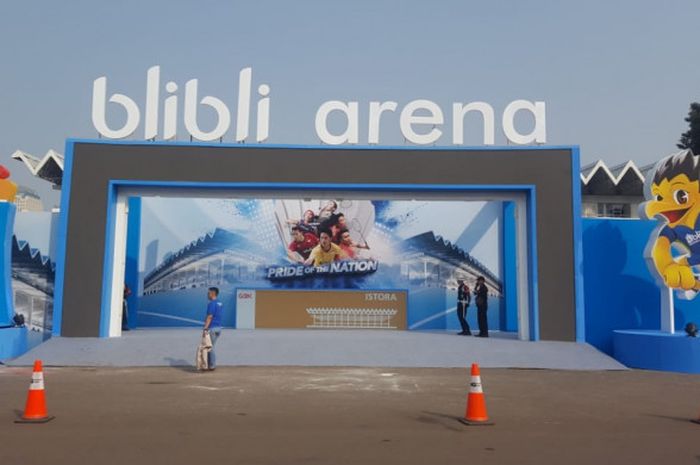 Suasana Istora Senayan, Jakarta, pada hari pertama gelaran Indonesia Open 2018, Selasa (3/7/2018). 