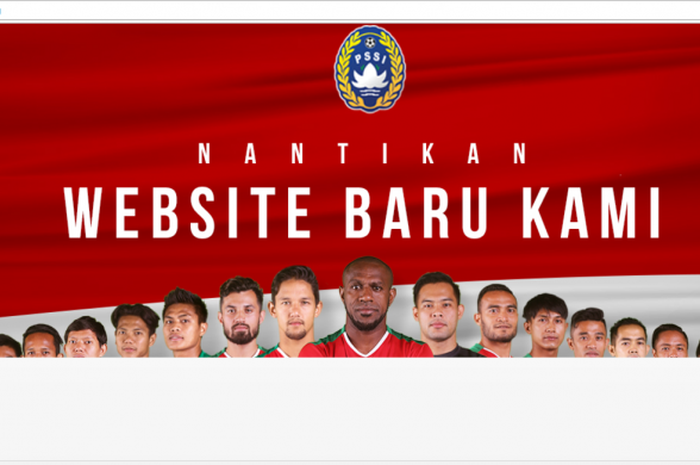 Tampilan situs resmi PSSI.org