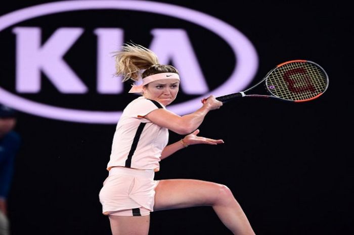 Aksi Elina Svitolina saat bertanding melawan Denisa Allertova pada babak 16 besar Australian Open 2018, Minggu (21/1/2018).