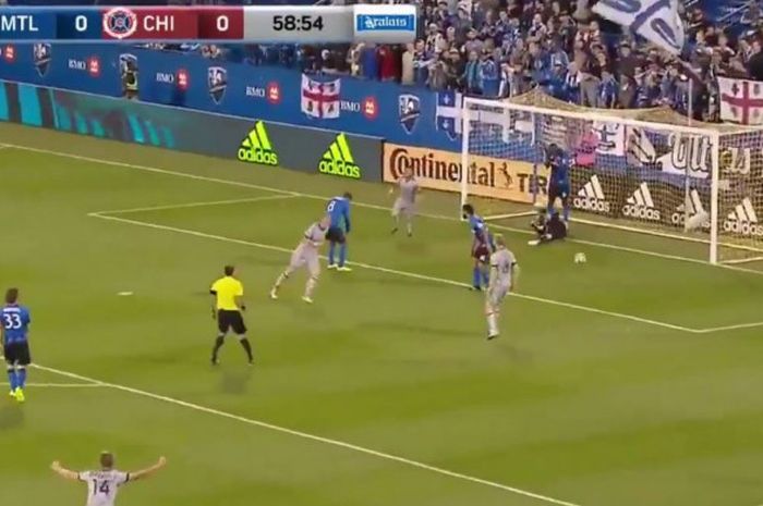 Basitian Schweinsteiger mencetak gol kemenangan saat Chicago Fire menghadapi Montreal Impact, Minggu (3/9/2017) pagi WIB.