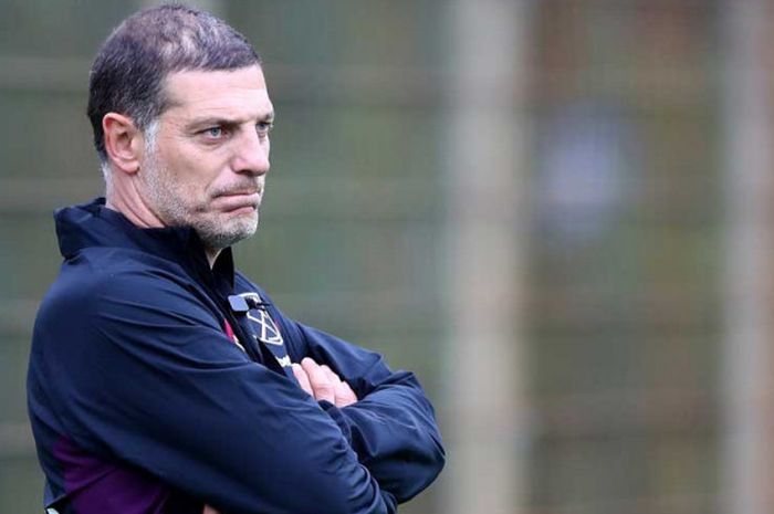 Slaven Bilic di sela-sela latihan bersama West Ham pada Selasa (25/7/2017)