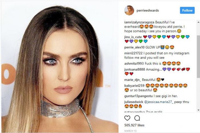 Perrie Edward anggota dari girlband Little Mix kekasih Alex Oxlade-Chamberlain